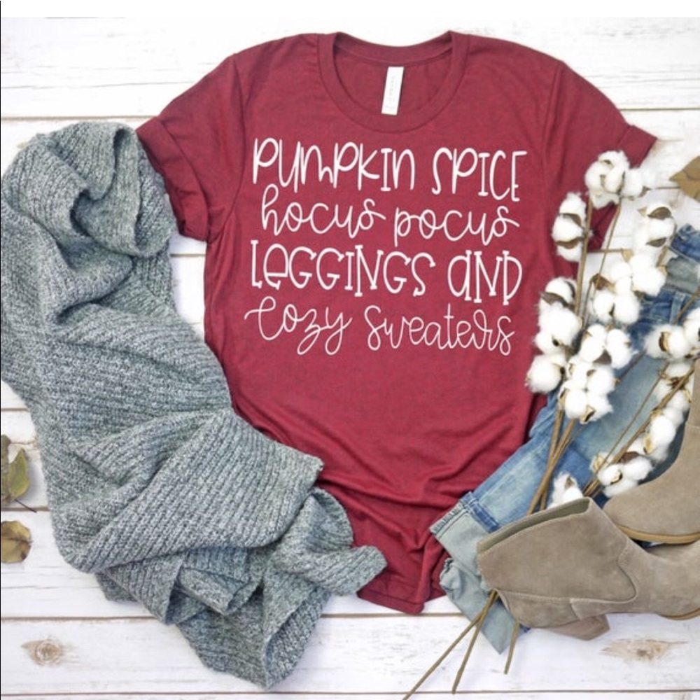 All sizes avail! Perfect fall t-shirt!